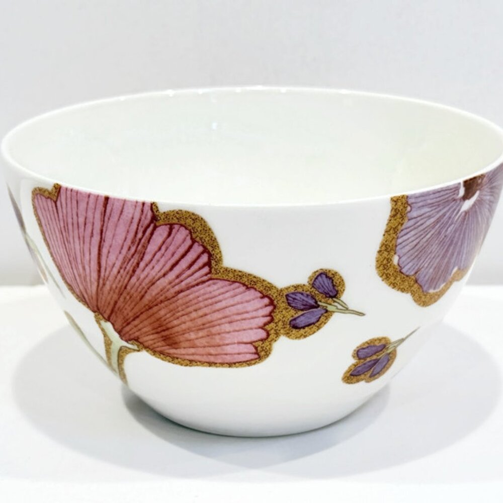 Bowl, "Floral Fusion" by Lenox, Orange & Violet, circa 2010 to 2014